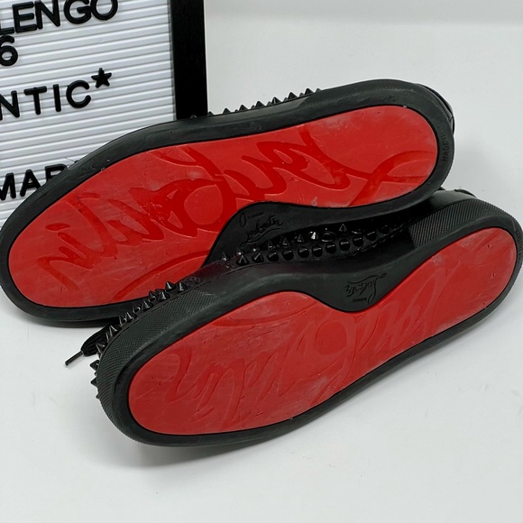 Christian Louboutin Louis Spikes Men’s Flat – Color : Black/Black/Bk - Picture 6 of 6